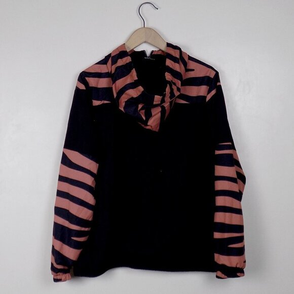 nwt Victoria's Secret PINK campus zip up anorak windbreaker hood tiger zebra - Picture 4 of 7